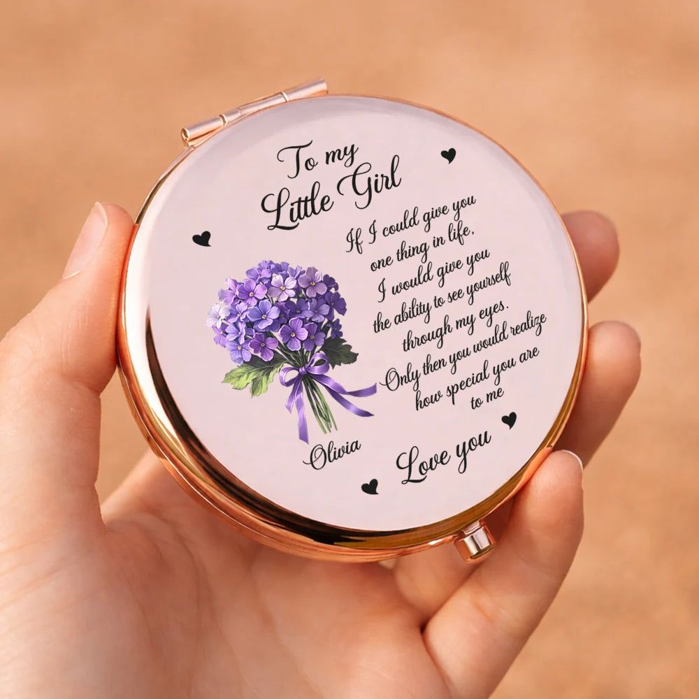 Birth Flower My Daughter How Special You Are To Me - Personalized Compact Mirror