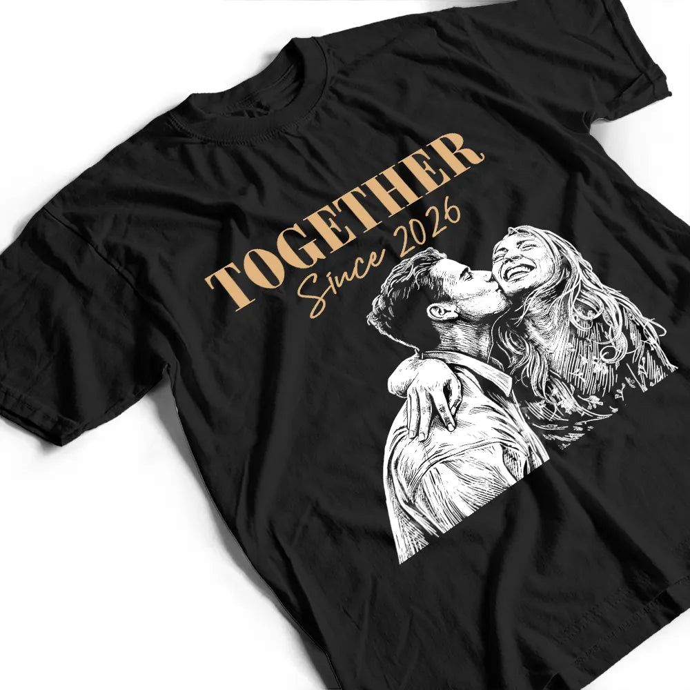 Custom Photo White Pencil Sketch Art You And Me We Got This - Personalized T Shirt