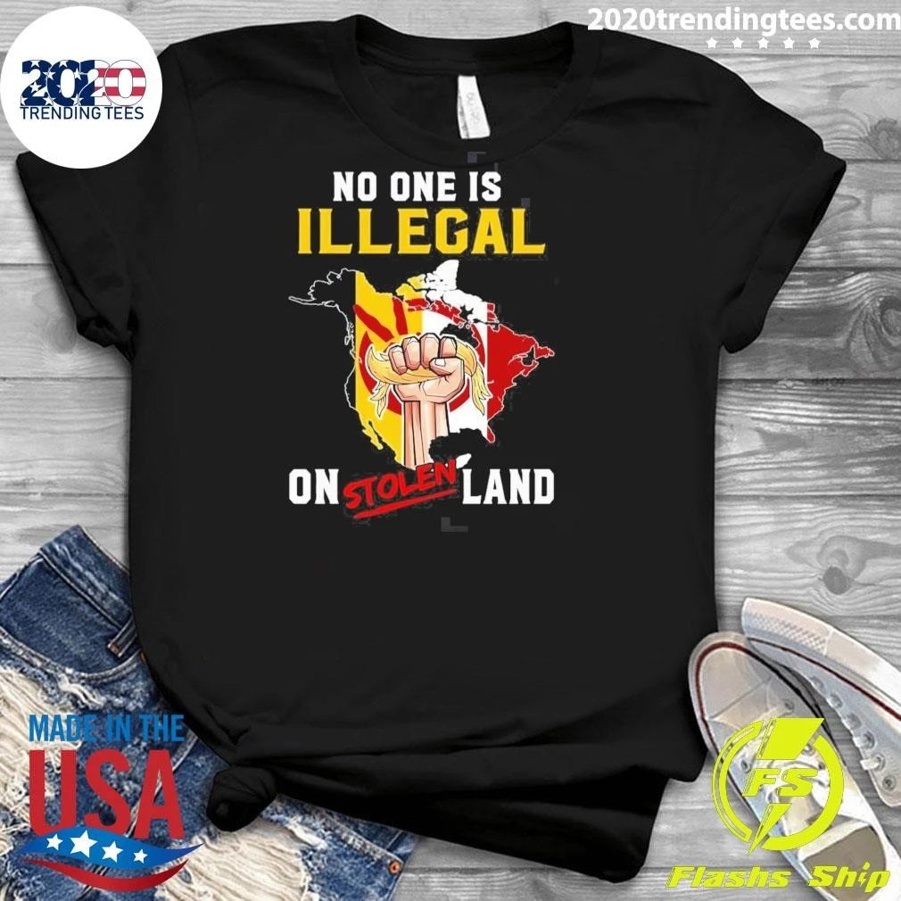 American Indian Movement No One Is Illegal On Stolen Land Tee Shirt