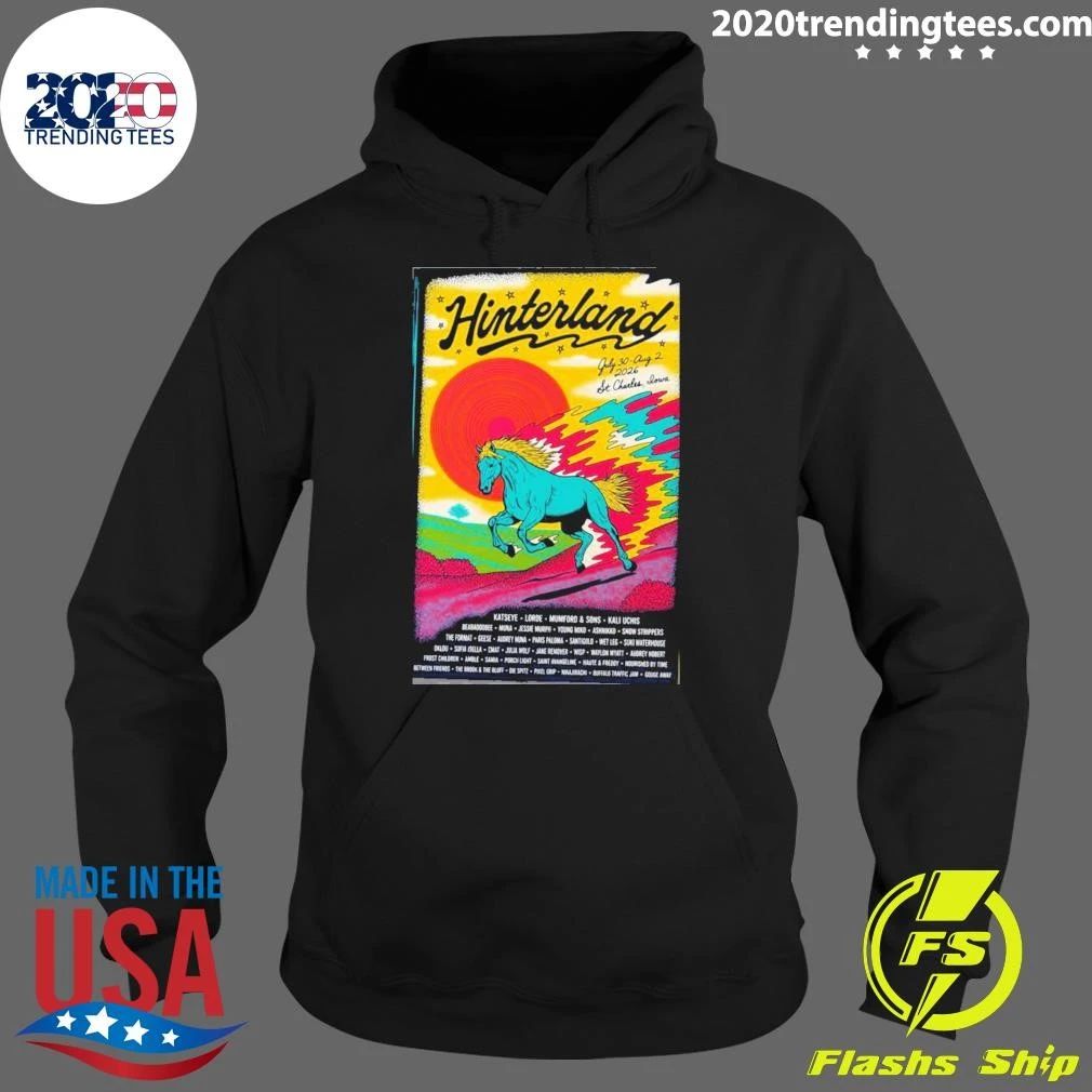 Hinterland Festival 2026 Event Poster In St Charles Iowa On July 30 August 2 2026 Shirt