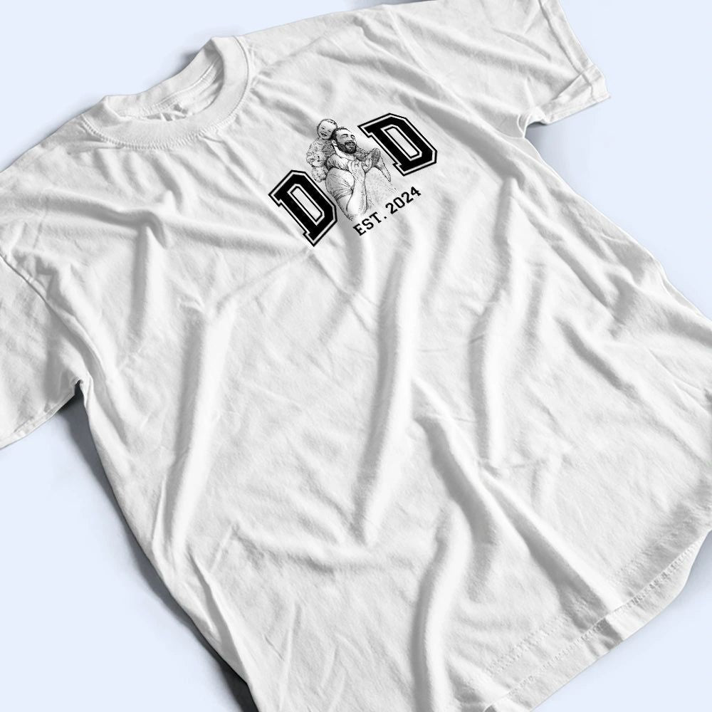 Custom Photo Pencil Sketch New Dad New Mom - Personalized T Shirt