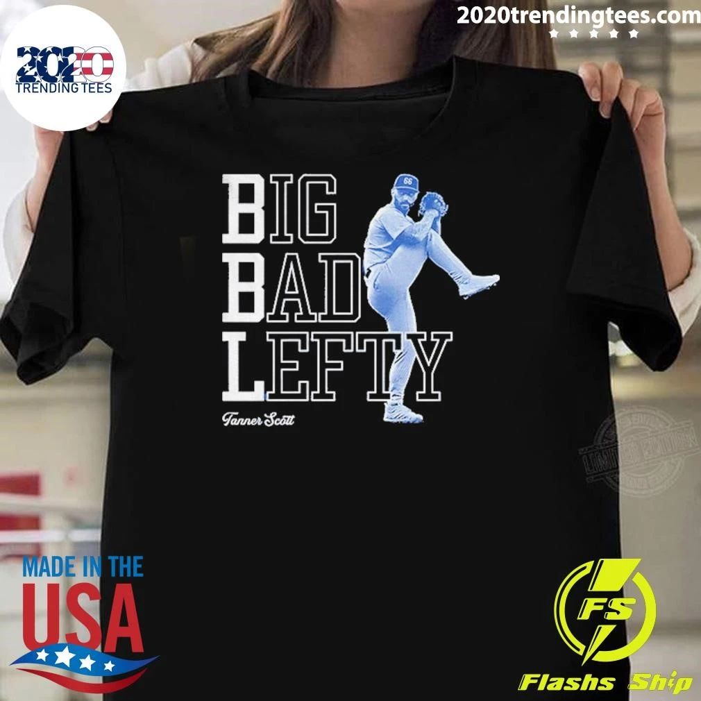 Miguel Rojas Wearing Tanner Scott Big Bad Lefty Shirt