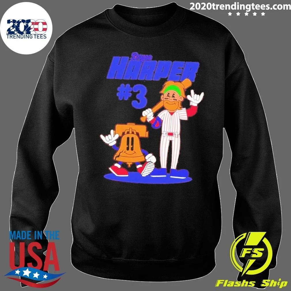 Bryce Harper No 3 Philadelphia Phillies Retro Cartoon Shirt