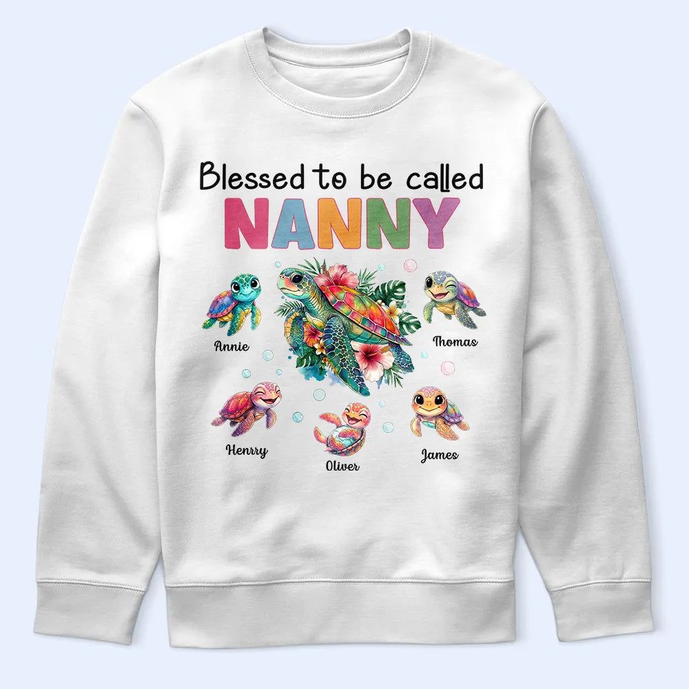 Blessed To Be Called Grandma Sea Turtle - Personalized T Shirt
