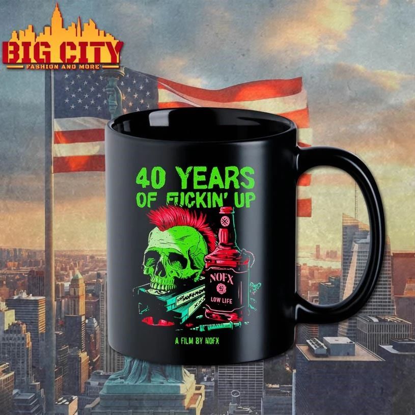 NOFX 2026 Bottle Skull 40 Years Of Fuckin Up Movie Shirt