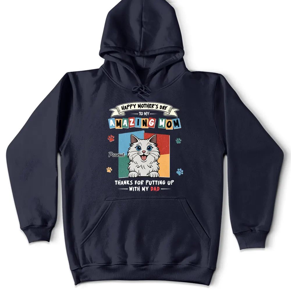 Retro Dog Cat To My Amazing Mom - Personalized T Shirt