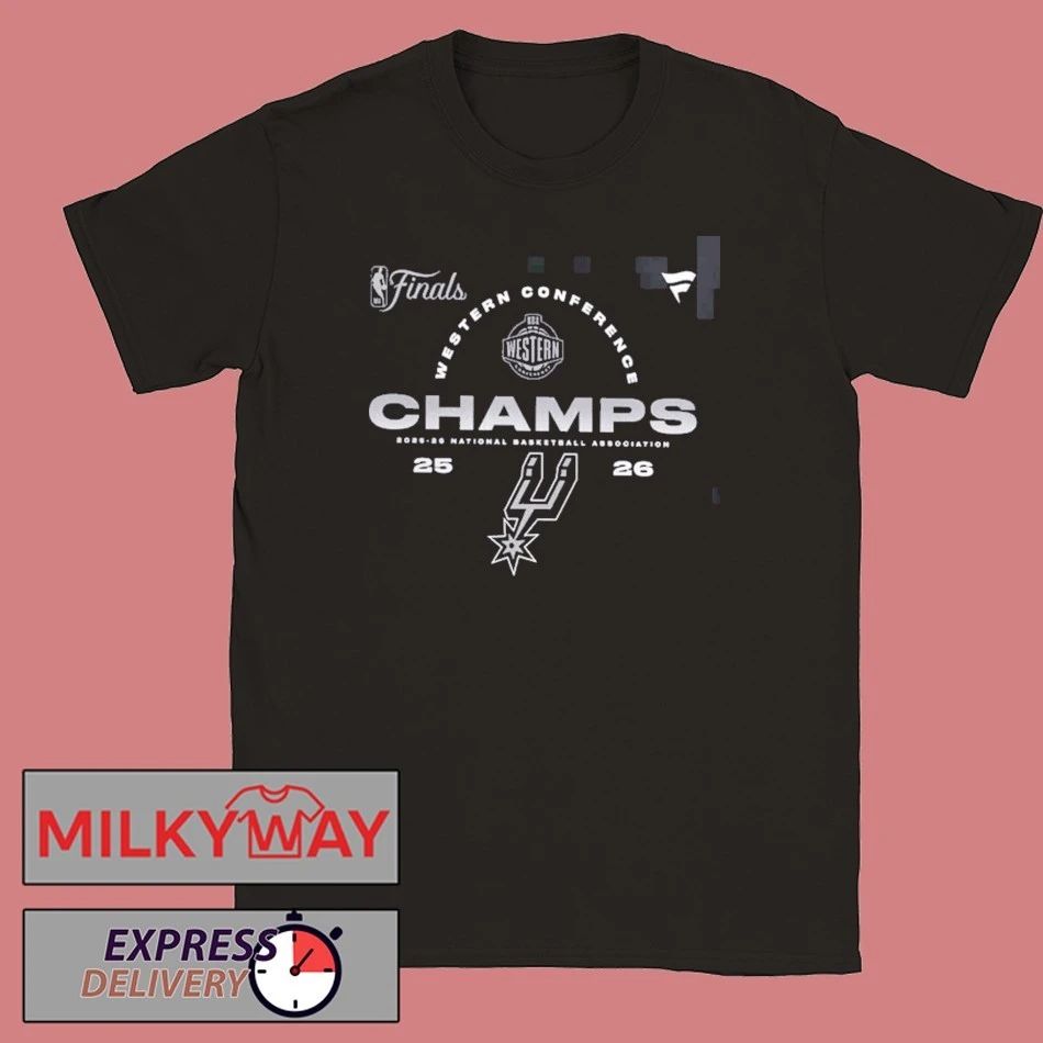 San Antonio Spurs Fanatics 2026 NBA Western Conference Champions Roster Two Sided T-Shirt