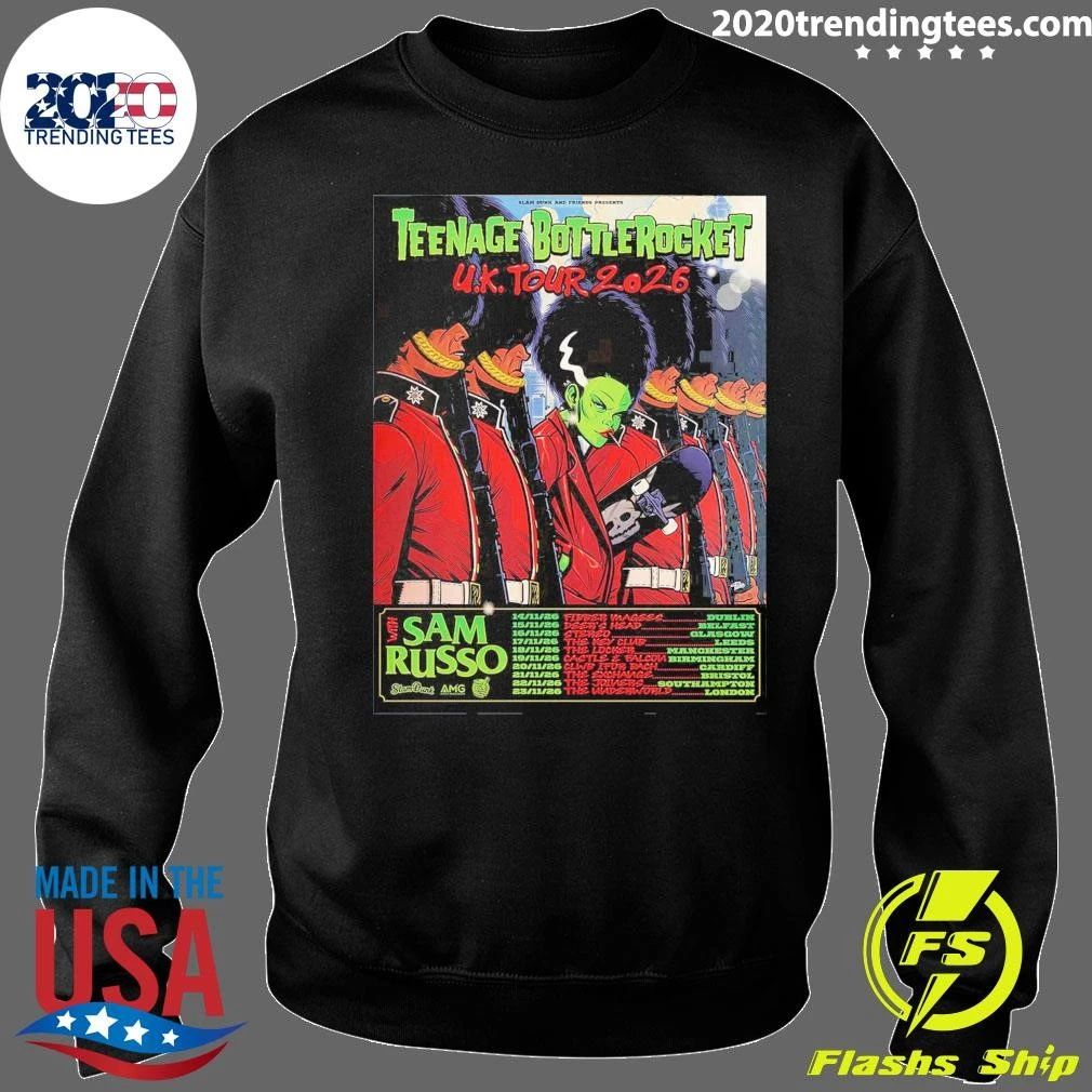 Sam Russo Teenage Bottlerocket UK Tour 2026 Shirt
