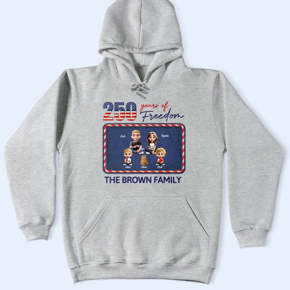 Stars And Stripes American Family 250 Years Of Freedom - Personalized T Shirt