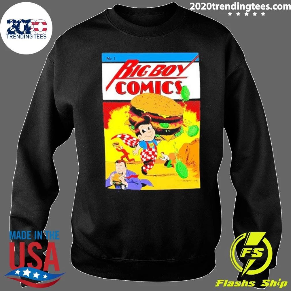 Funny Big Boy Comics No 1 Comic Book Hamburger Shirt