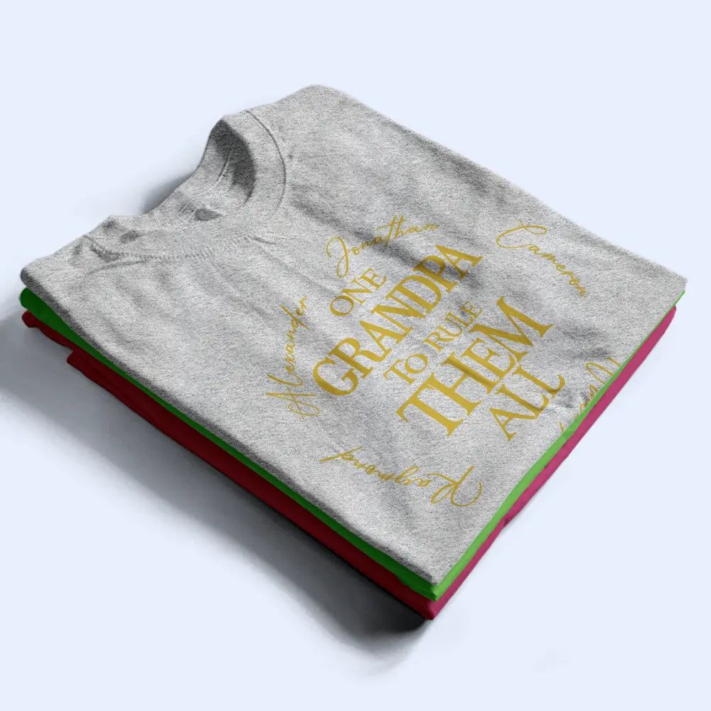 One Dad To Rule Them All Custom Name Ring - Personalized T Shirt