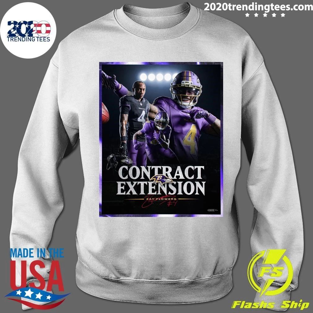 WR Zay Flowers Contract Extension Signature Shirt
