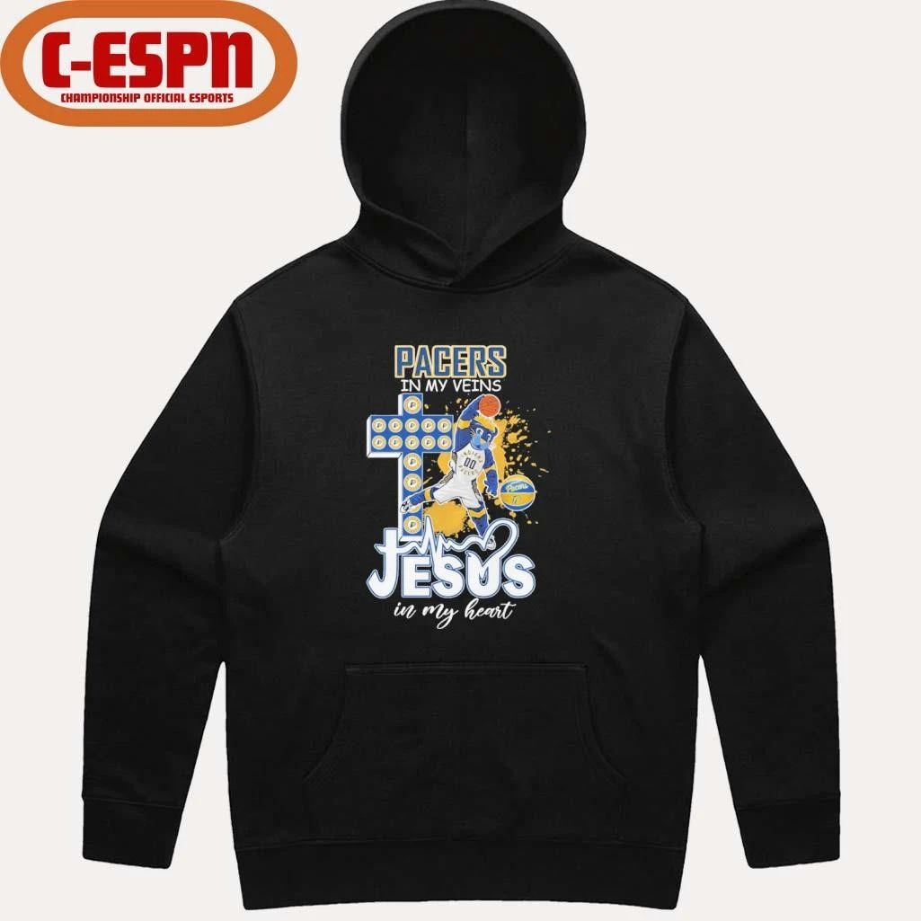 Indiana Pacers 2026 In My Veins Jesus In My Heart Shirt