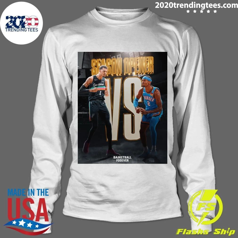 2026 NBA Season Opener San Antonio Spurs vs Oklahoma City Thunder Basketball Shirt