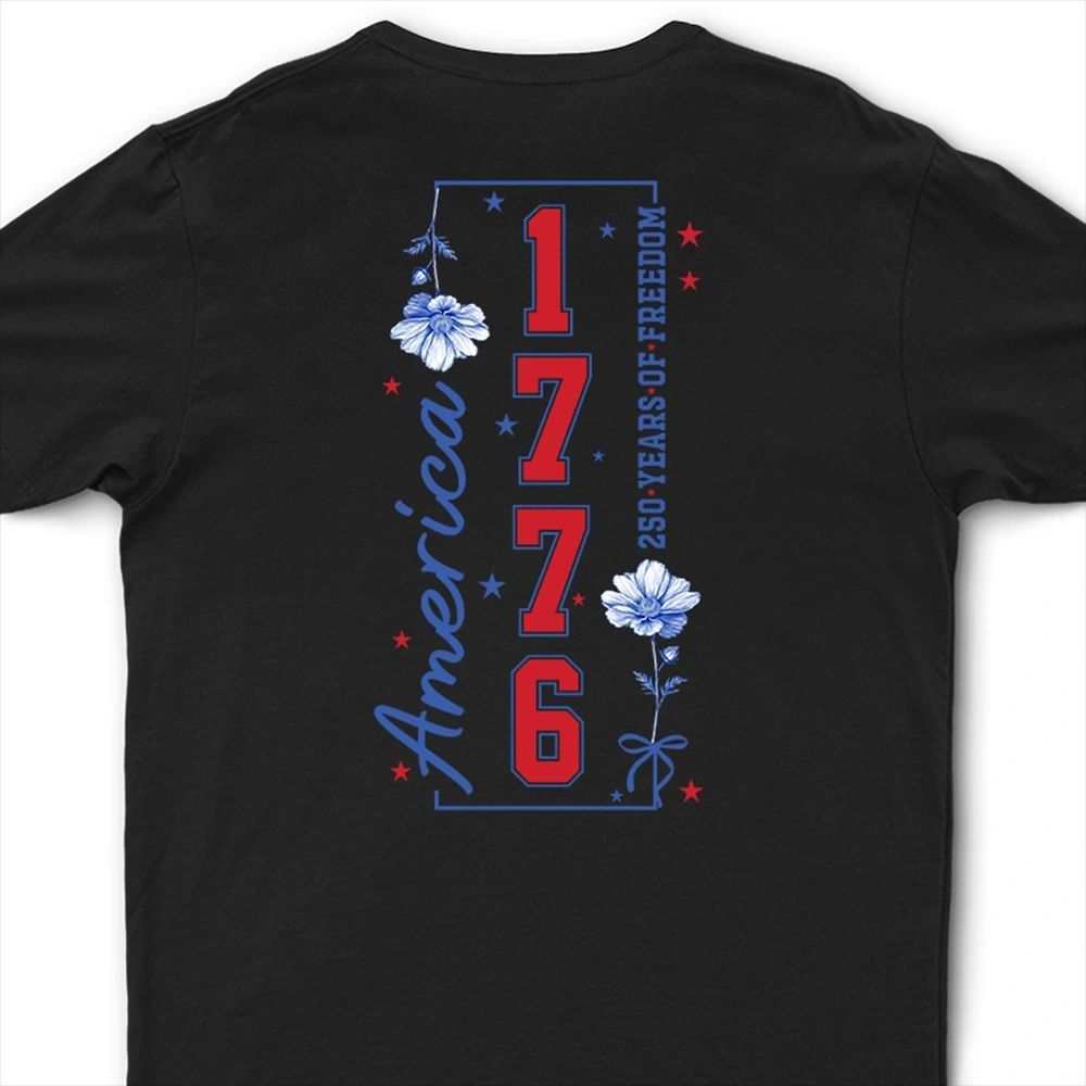 America 250 Years Of Freedom Birth Flower - Personalized T Shirt