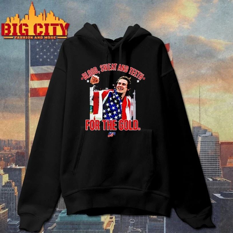 Jack Hughes Blood Sweet And Teeth For The Gold USA Hockey T-shirt