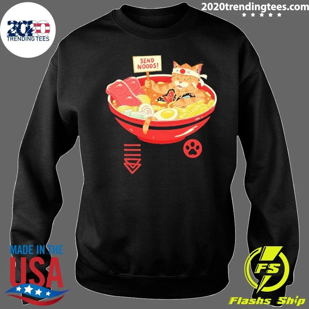 Send Noods Cat Ramen Bowl Noodle Shirt