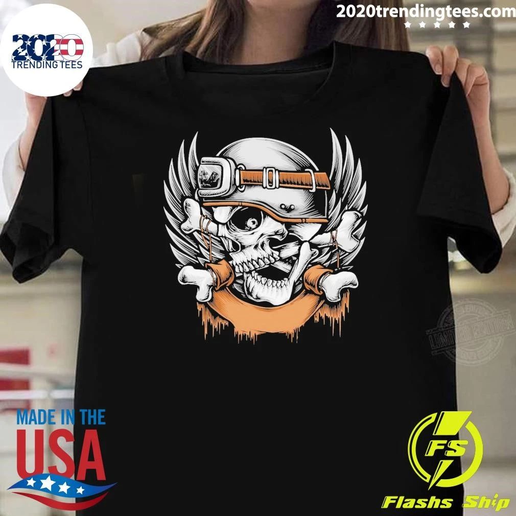 Crossing Skull Bikers Logo Illustration Shirt
