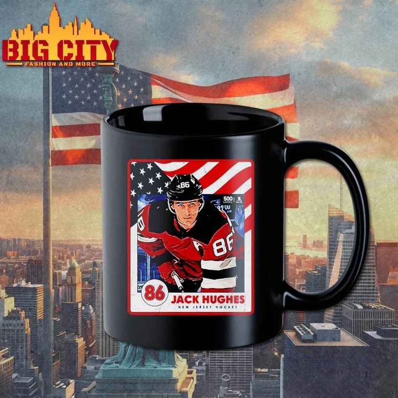 Jack Hughes New Jersey USA Card t-shirt