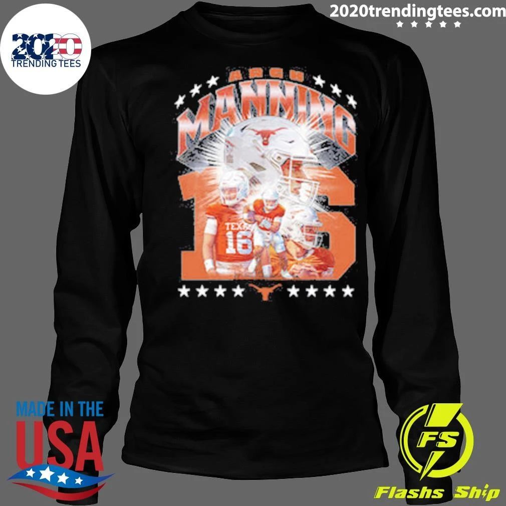 Texas Longhorns NCAA Football Arch Manning Collage Shirt