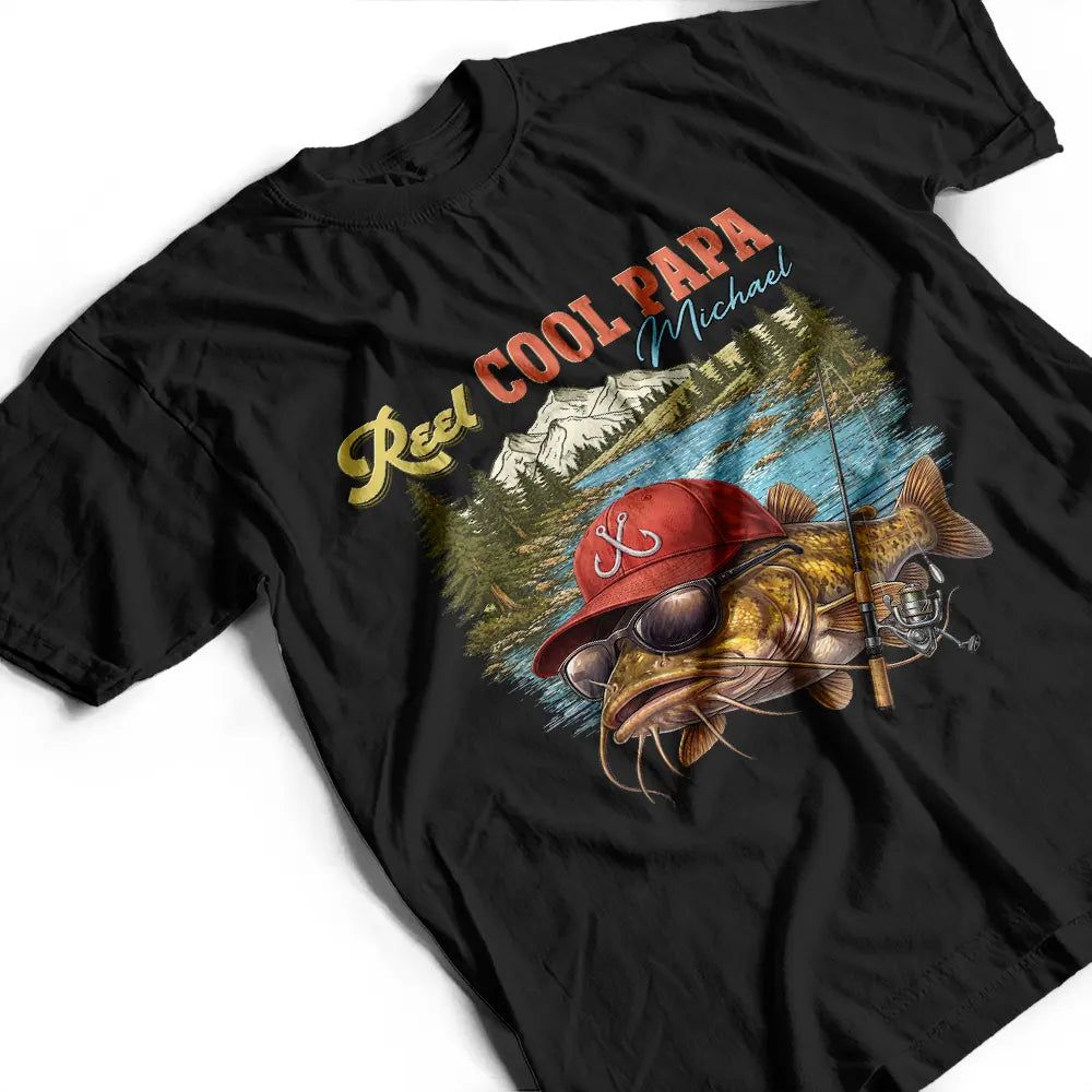 Reel Cool Dad Gradpa - Personalized T Shirt