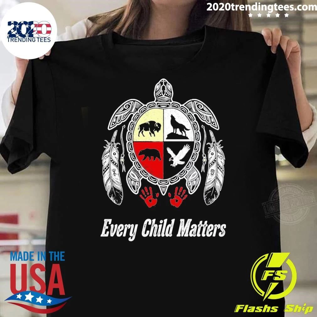 Native American Turtle Medicine Wheel Every Child Matters Shirt