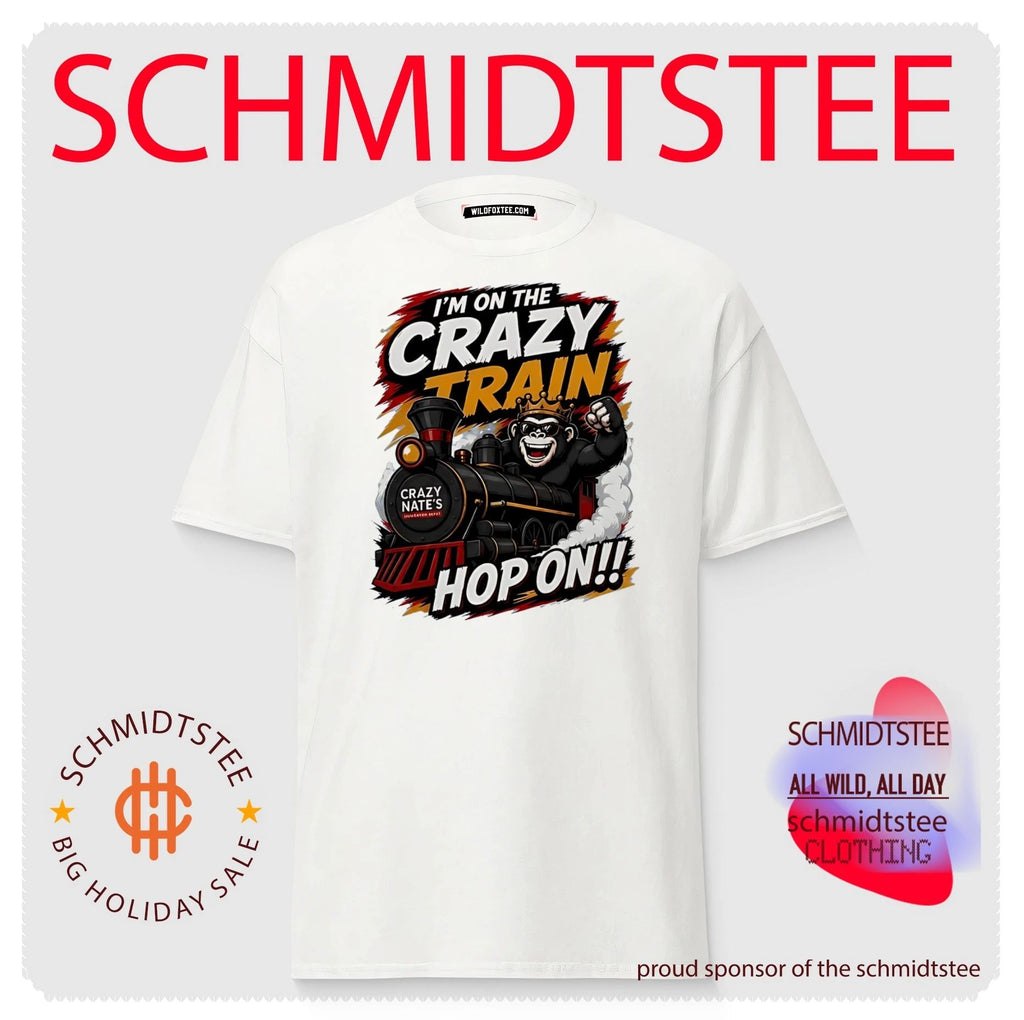 I’m on the crazy train hop on gorilla illustration shirt