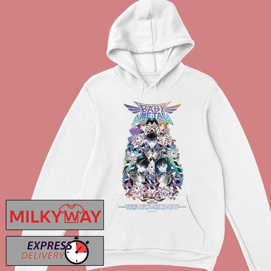 Babymetal World Tour 2026 UK And EU Merch Poster Schedule Dates Art By Peach MoMoKo T-Shirt