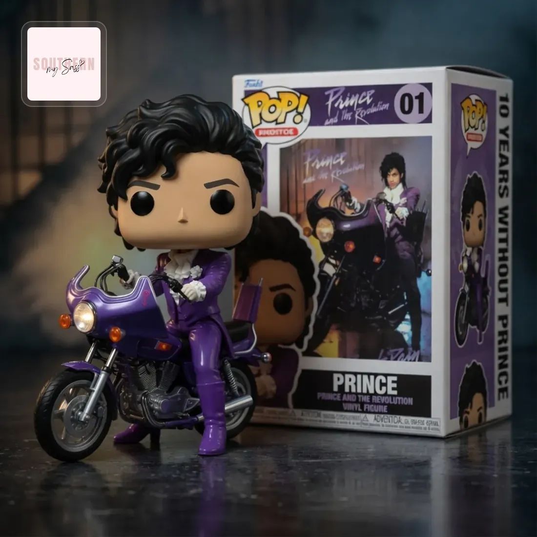 Prince 10 Years Without Purple Motorcycle Pop Figure Doll