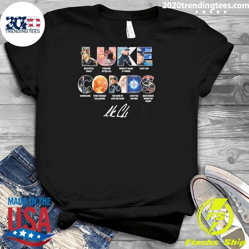 Luke Combs Greatest Songs Collage Signature Country Music Shirt