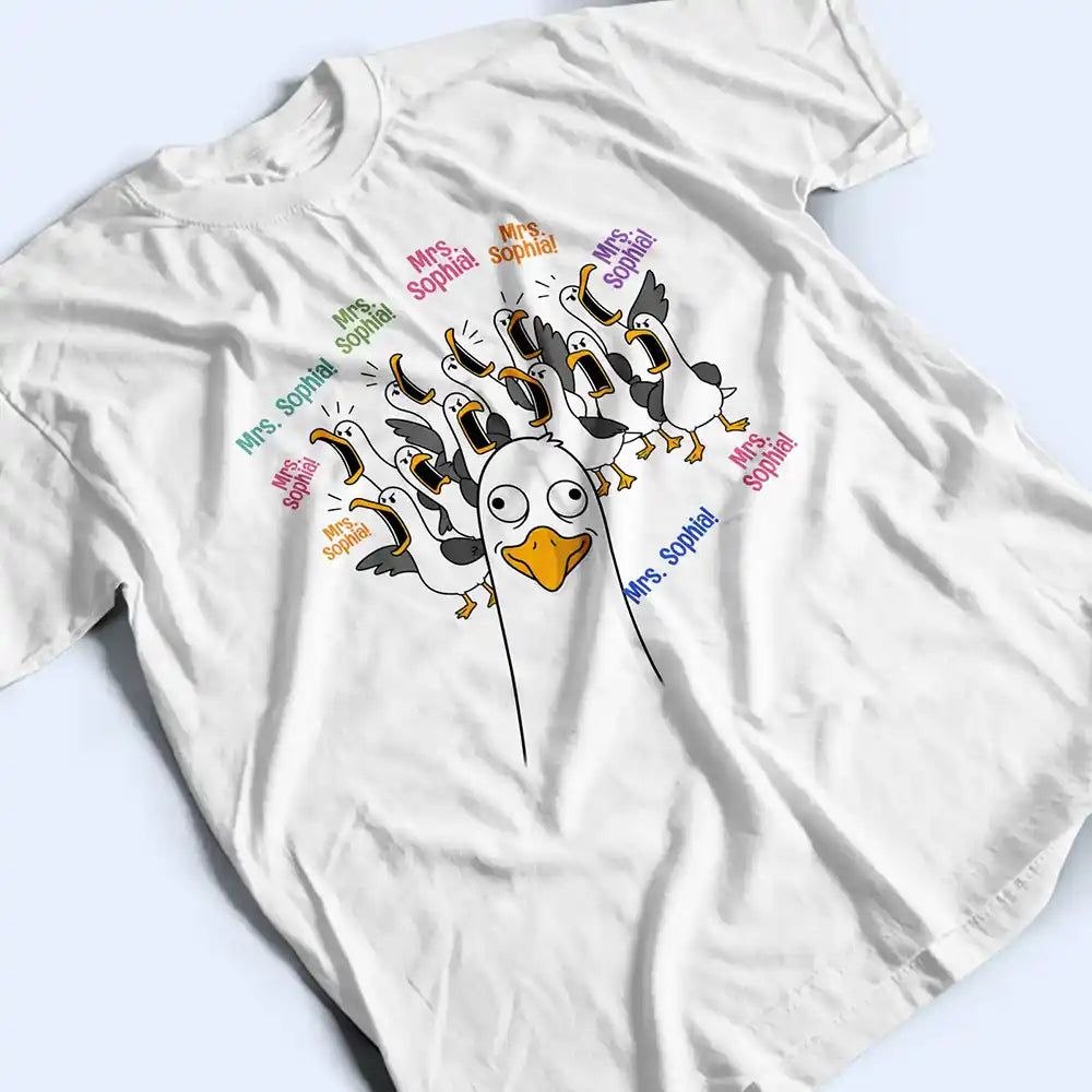 Funny Seagull Teacher & Students - Personalized T Shirt