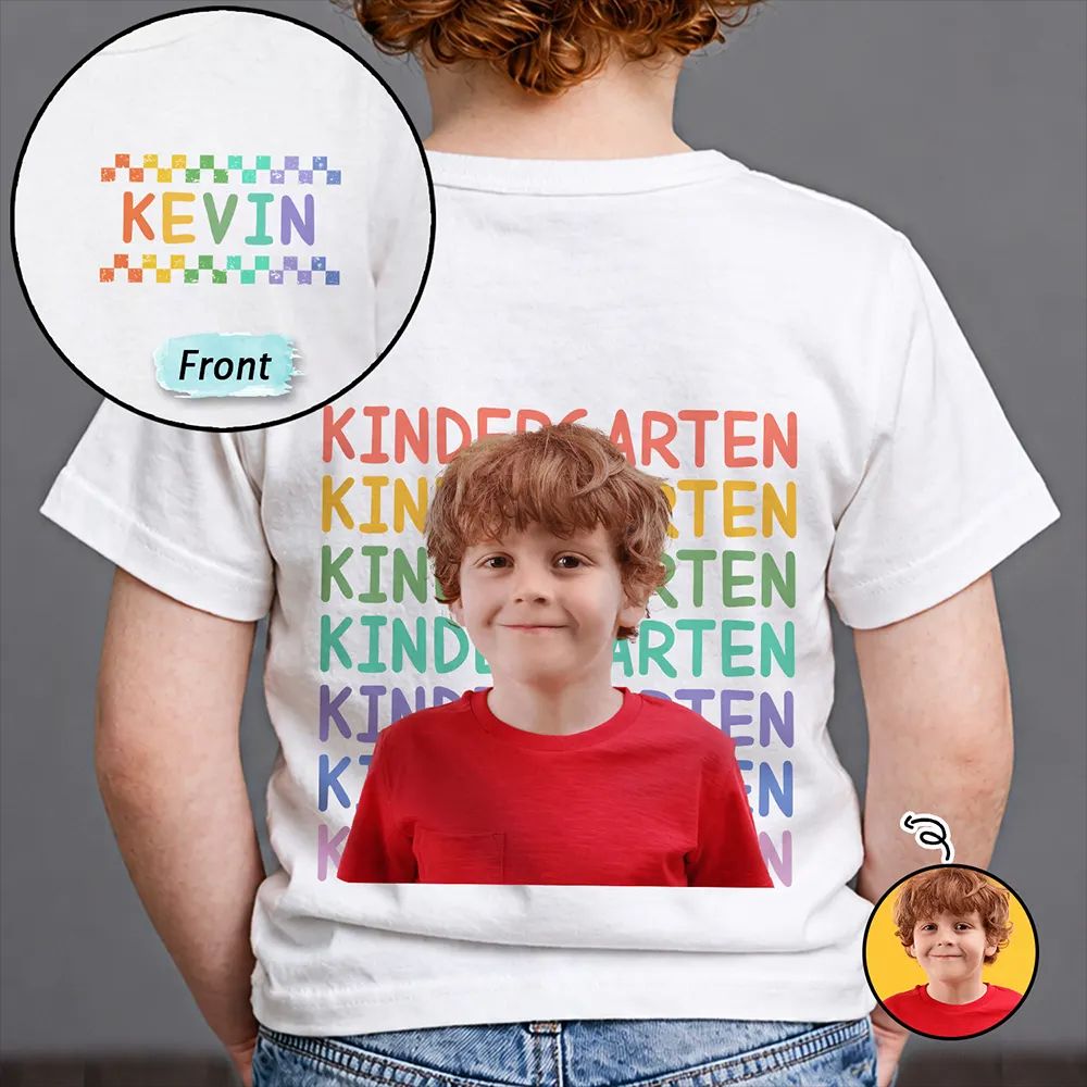 Custom Photo Kid Portrait Kindergarten Preschool - Personalized T Shirt