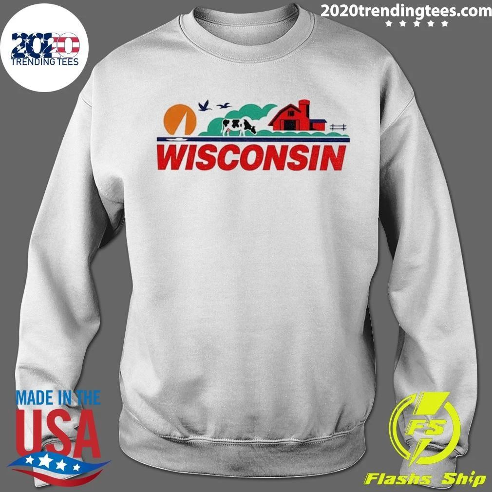 Wisconsin Farm Dairy Cow Barn Landscape Shirt