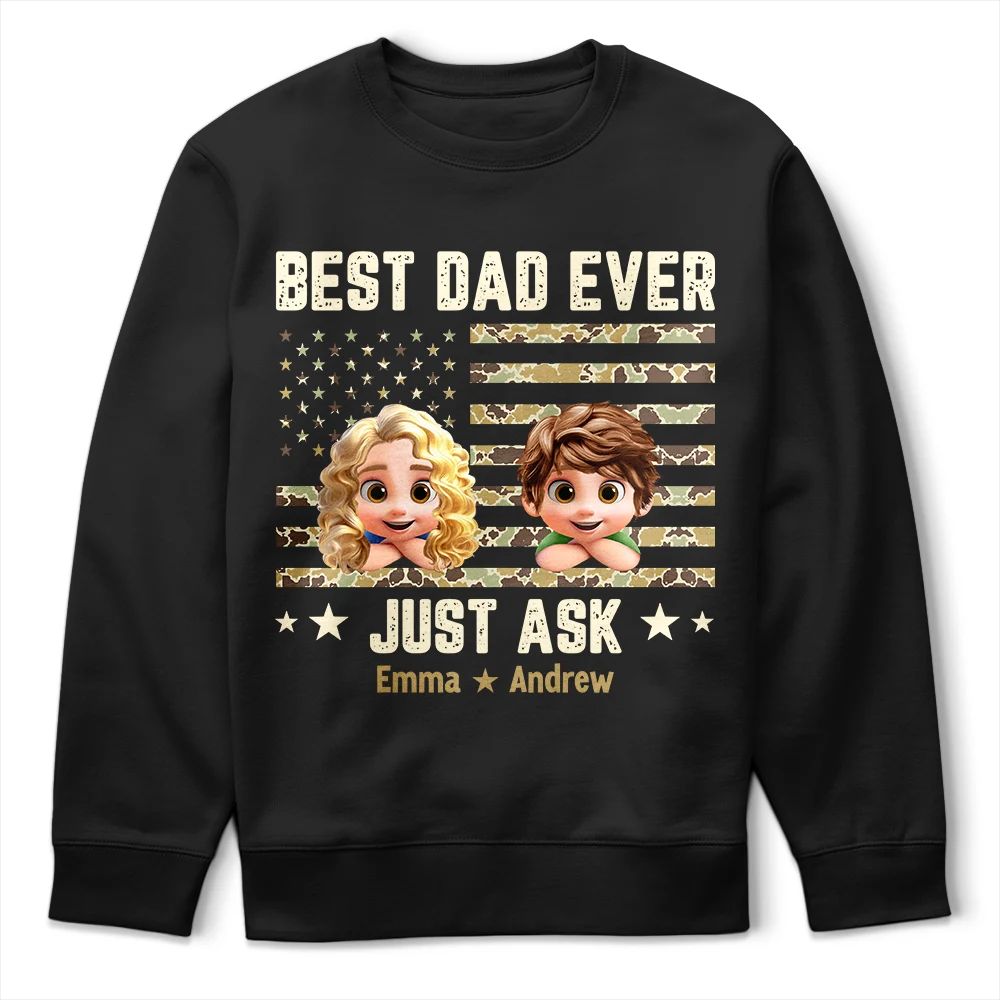 Camouflage Stars & Stripes Best Dad Ever - Personalized T Shirt