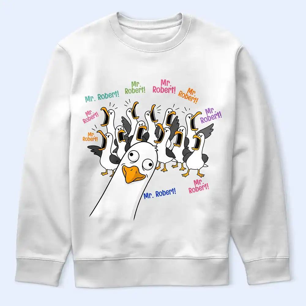 Funny Seagull Teacher & Students - Personalized T Shirt