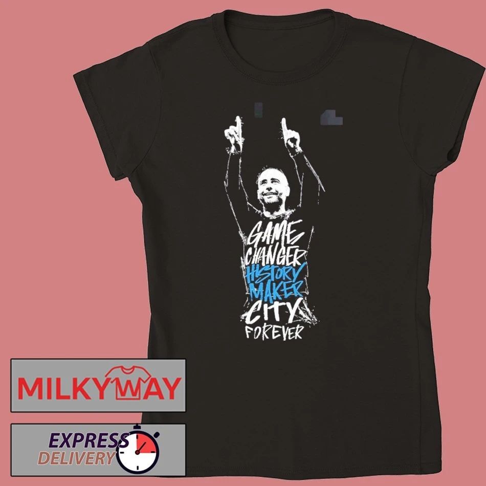 Pep Guardiola Manchester City Tribute 10 Years with Pep Game Changer History Maker City Forever 20 Trophies T-Shirt