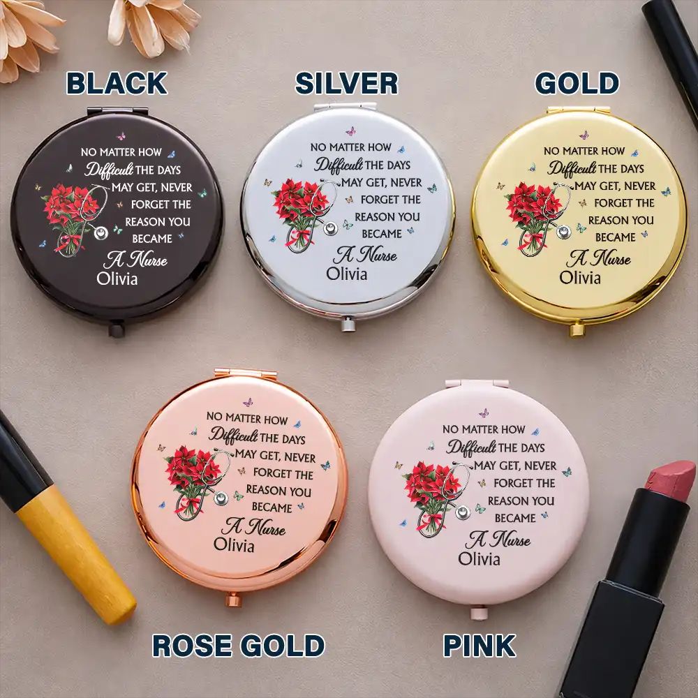Never Forget The Reason You Became A Nurse - Personalized Compact Mirror