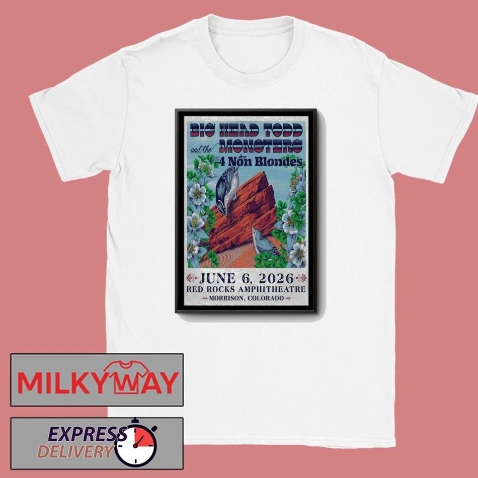 Big Head Todd and the Monsters Poster 2026 Event Red Rocks shirt