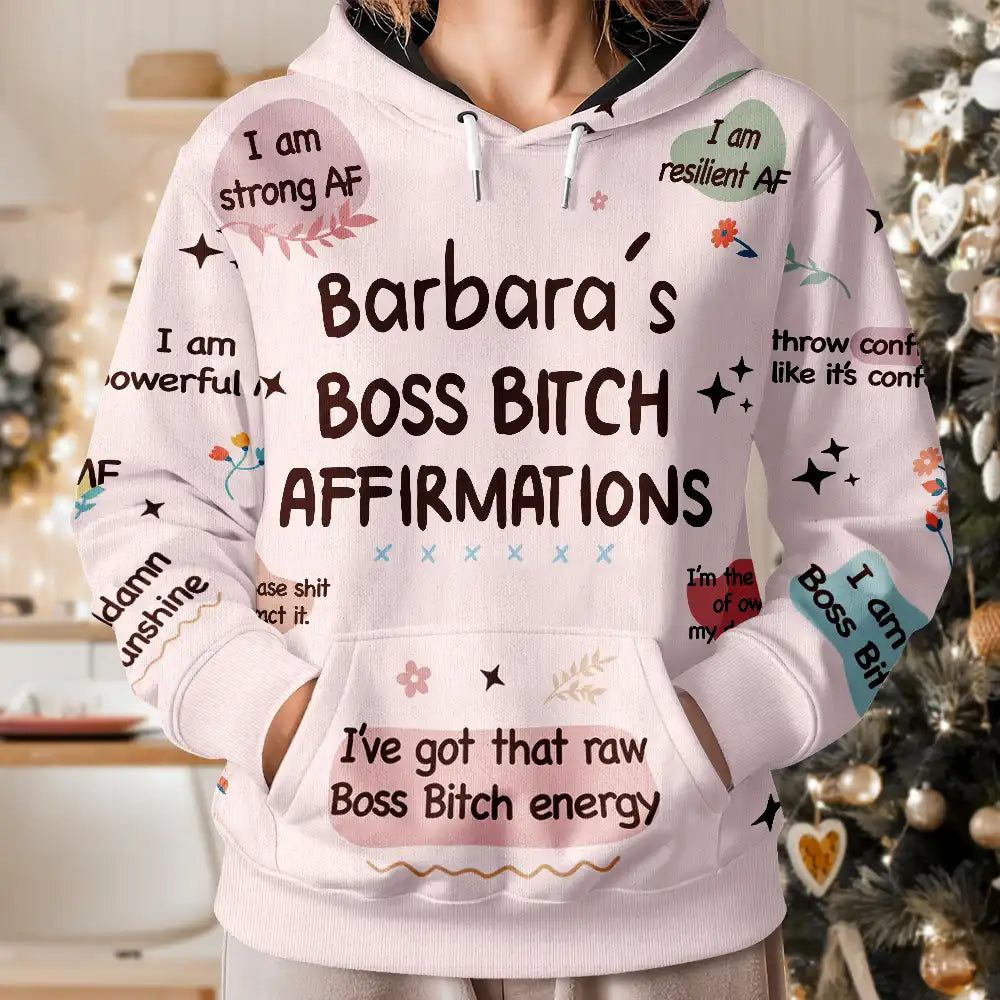 Women Everyday Affirmation Girl Power Self Claim - Personalized Pullover Hoodie