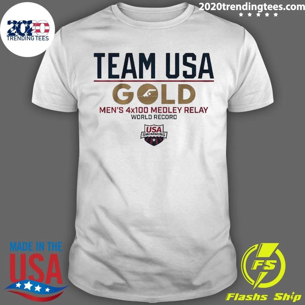 Team USA Swimming Gold Men’s 4x100m Medley Relay World Record Shirt