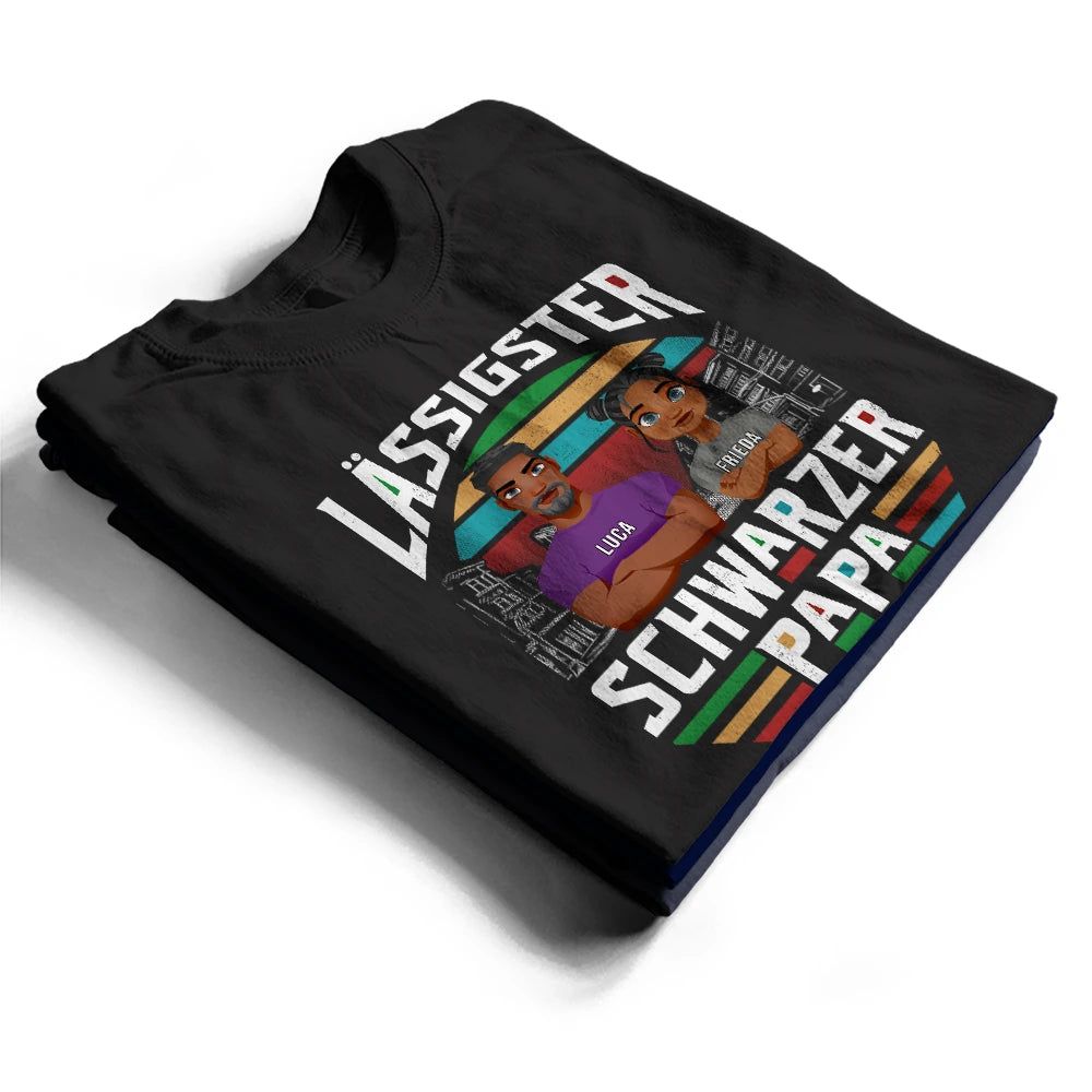 Lässigster Schwarzer Papa - Personalisiertes T Shirt