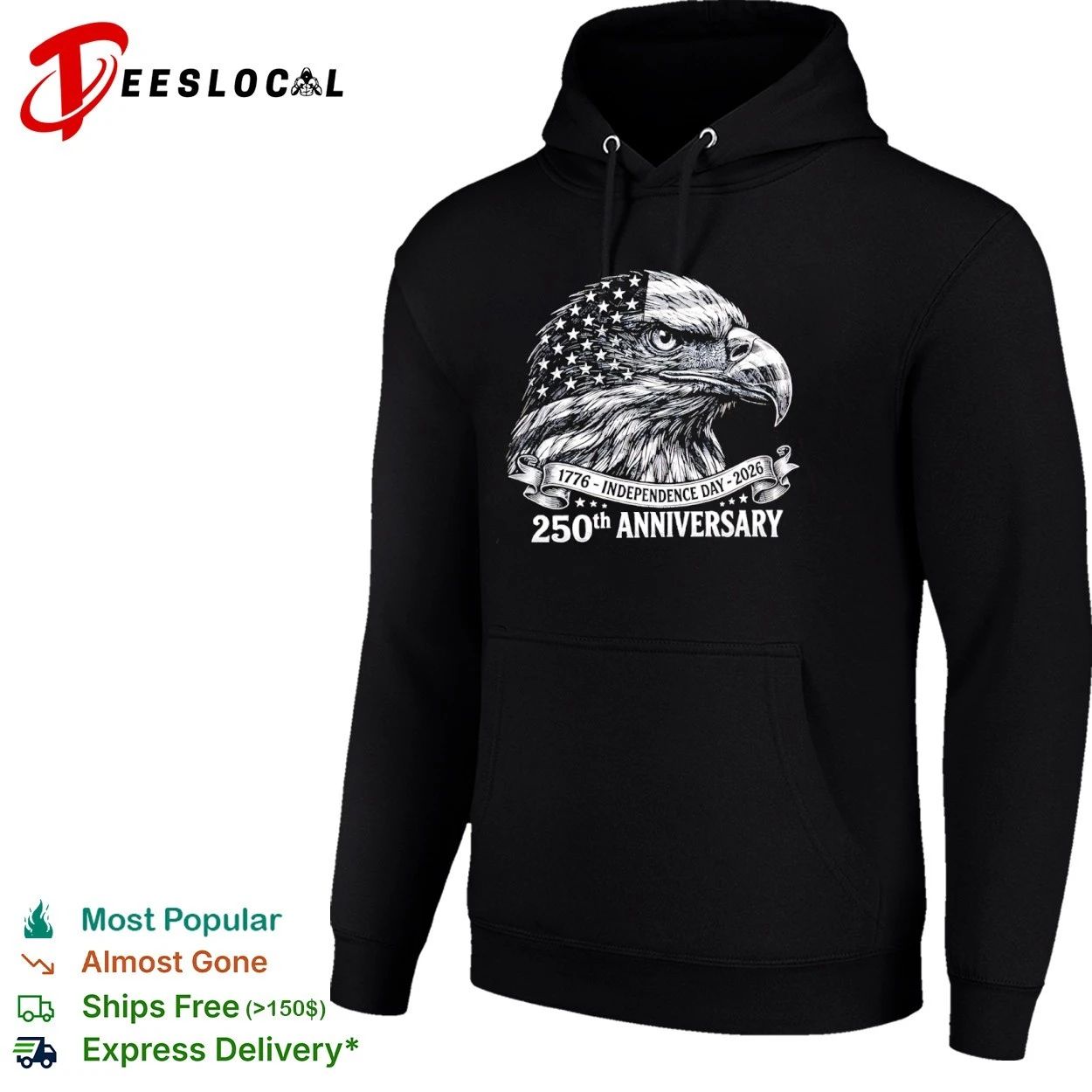 Bald Eagle USA 250th Anniversary 1776 Independence Day 2026 T-shirt