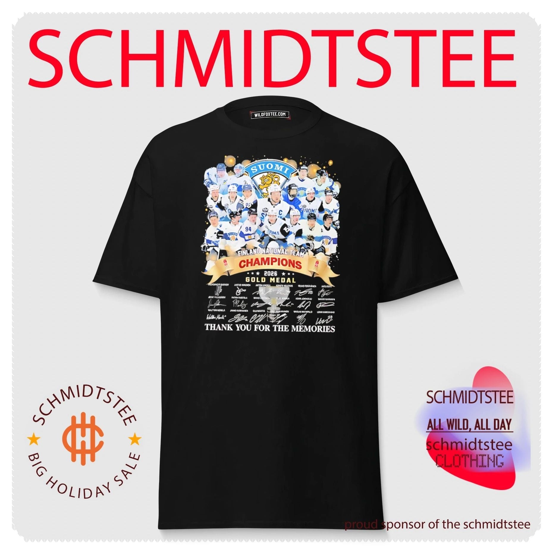 Finland National Men’s Ice Hockey 2026 Gold Medal Champions shirt