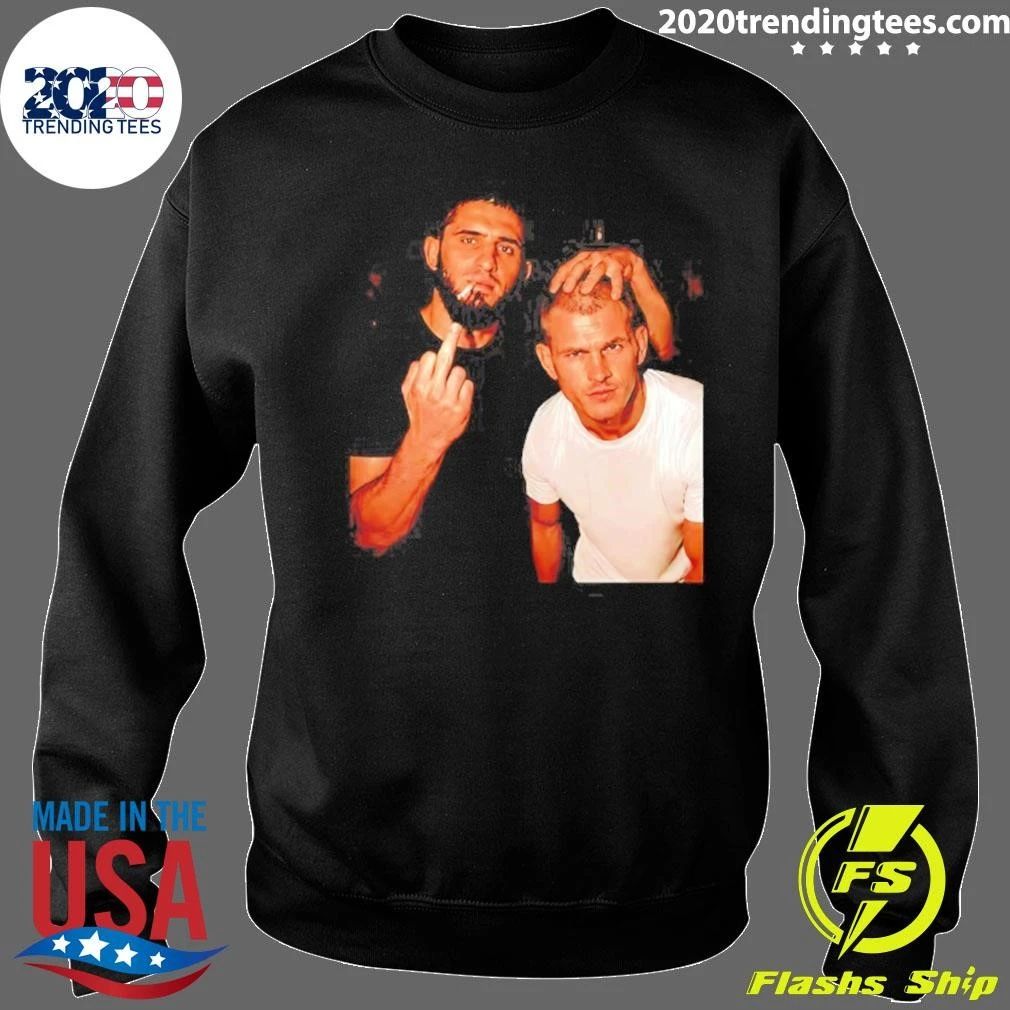 Islam Makhachev And Sean Strickland Ufc Middle Finger Smoking Shirt