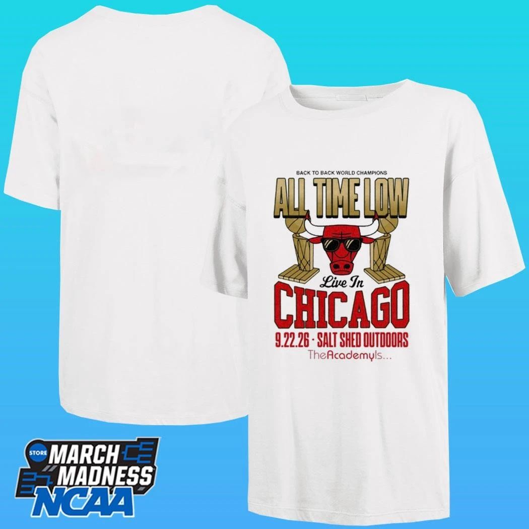 Back To Back World Champions All Time Low The Salt Shed In Chicago Il Sept 22 2026 Salt Shed Outdoors The Academy’s Shirt