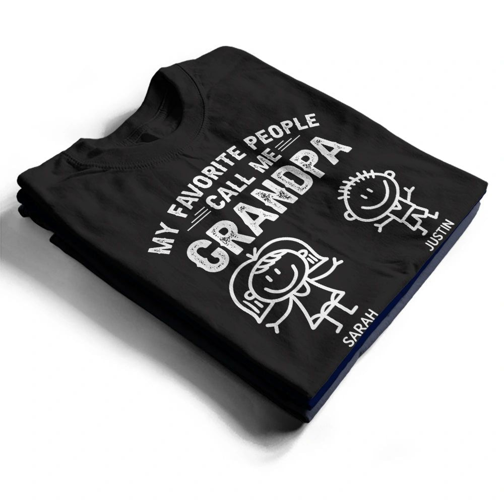 My Favorite People Call Me Papa Kid Stick Figures - Personalized T Shirt