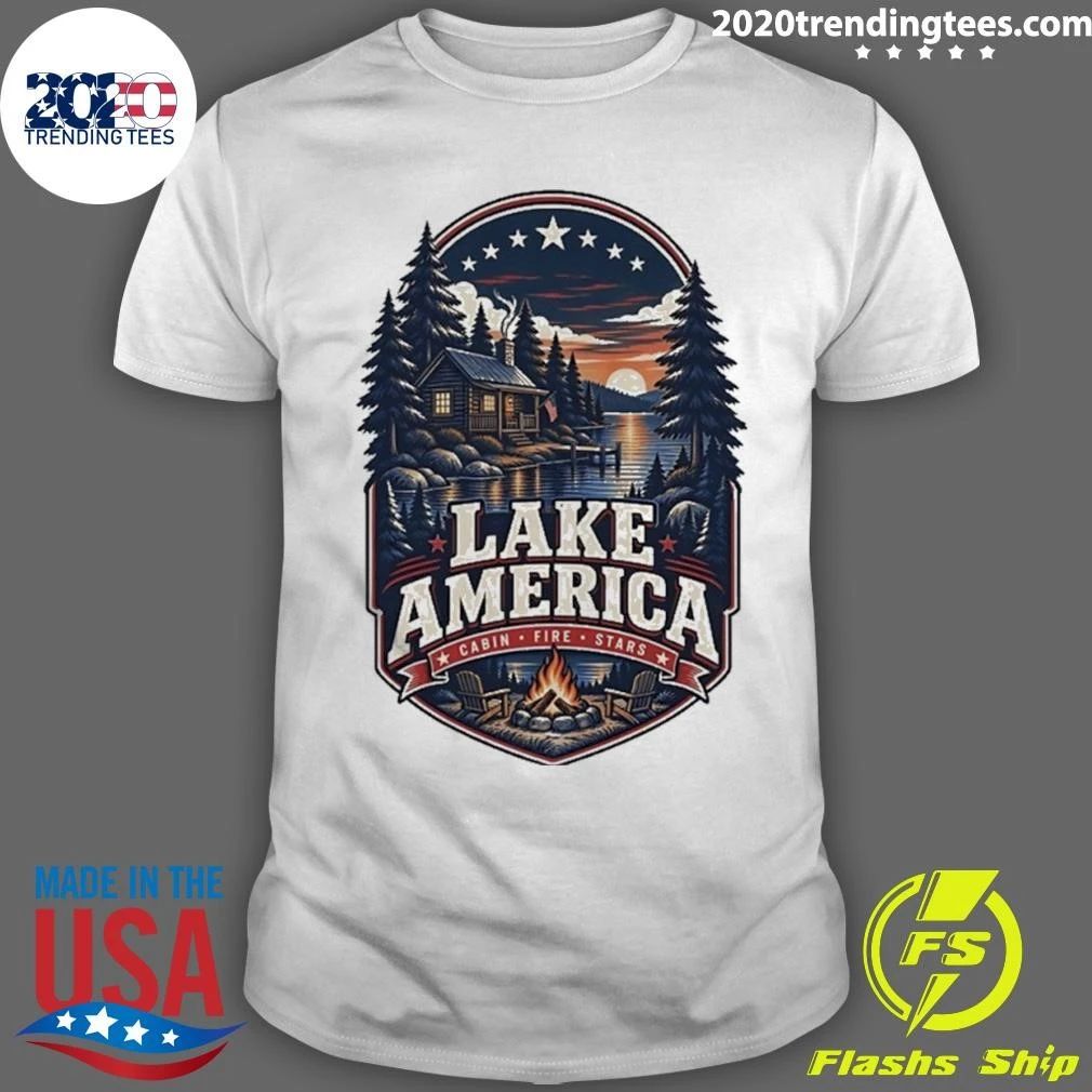 Lake America Cabin Fire Stars camping 2026 Shirt