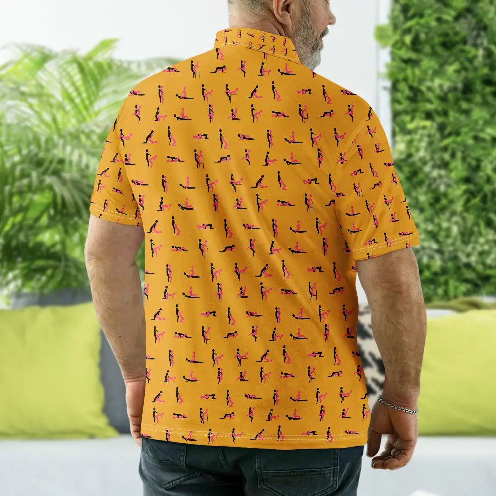 Husband Summer Vibe Hidden Funny Naughty Pattern - Personalized Polo Shirt