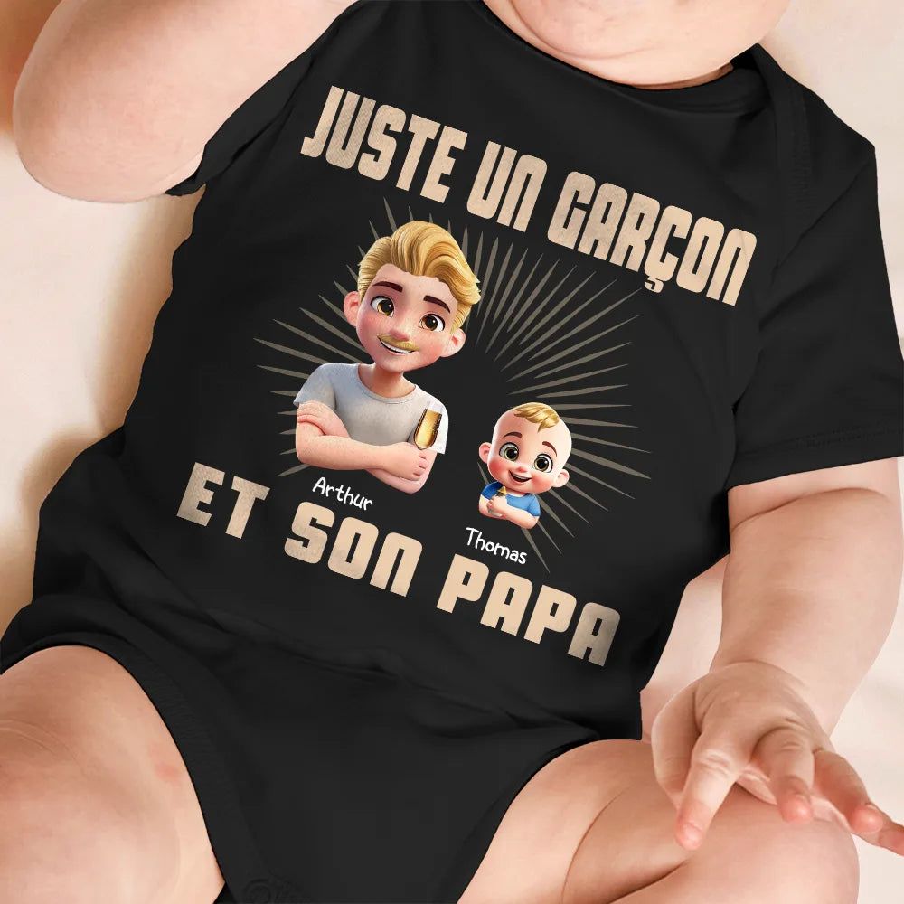 3D Effect Juste Un Papa Et Sa Fille - T-Shirt Personnalisé