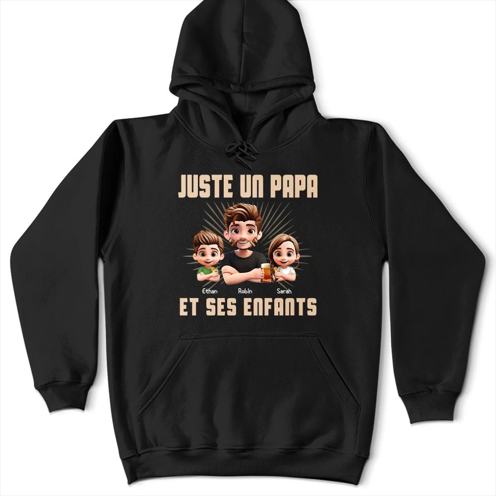 3D Effect Juste Un Papa Et Sa Fille - T-Shirt Personnalisé